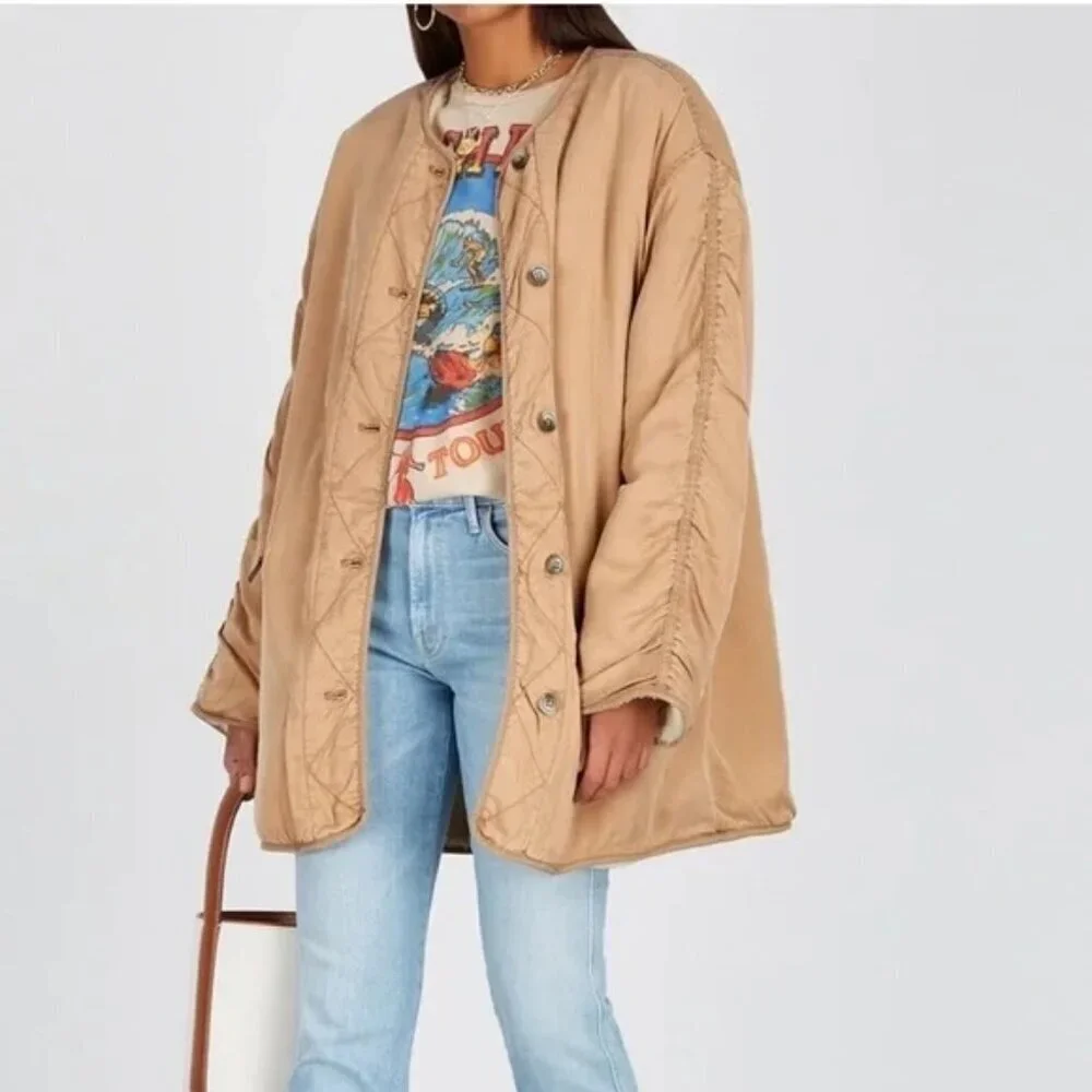 Free People Reversible Ivy Jacket Coat Shearling Oversized Slouchy Fall Winter - Picture 1 of 16